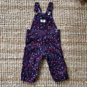 OshKosh B’gosh Floral Corduroy Overalls Size 12M
